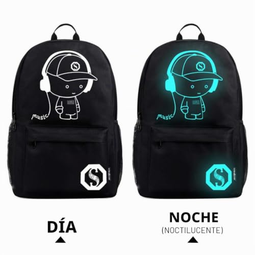 Miniatura 2 de Kono Equipaje Infantil Niños Cabina De Equipaje Maleta Trolley Con La Mochila Y La Bolsa La Musica Negro