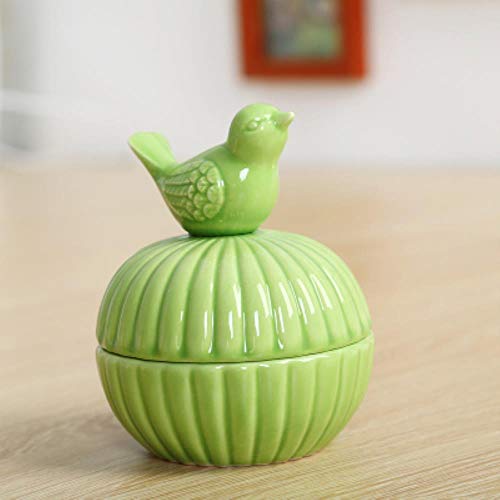 Preisvergleich Produktbild ASDAF Farbige Porzellan kleine Tiere Schmuckschatulle Ohrringe Halskette Zubehör Aufbewahrungsbox Keramik Zuckerdose,Vogel