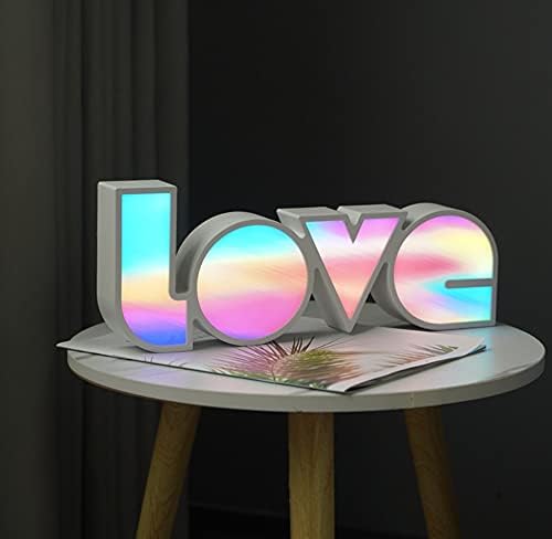 Miniatura 3 de LOVE - Lámpara LED colorida de noche tecnicolor con enchufe USB, lámpara de estado de ánimo para dormitorio de niños y niñas, vibraciones tranquilas