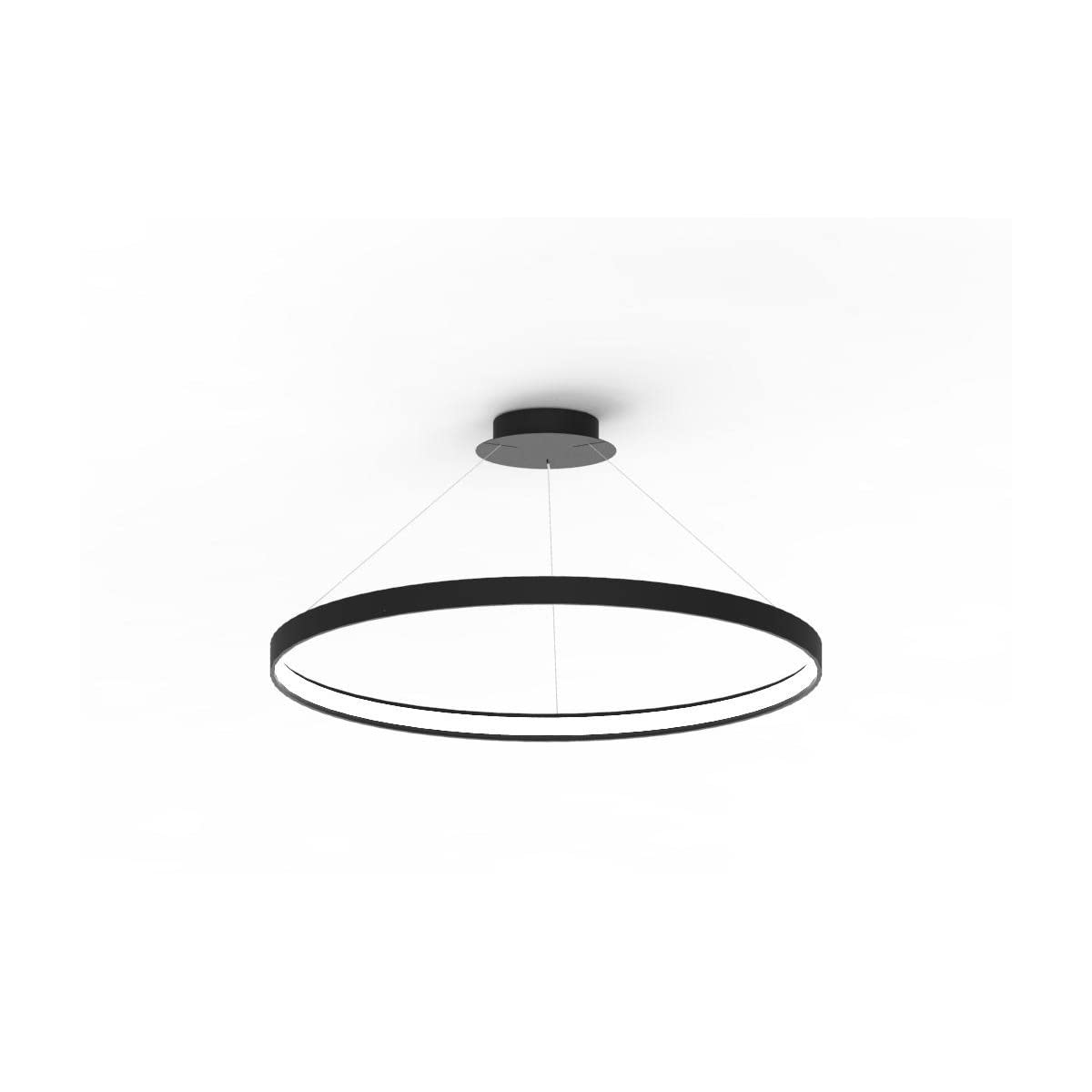 Lustre circulaire haut de gamme CIRCLE 78 noir mat pour salle à manger