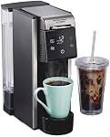 Cafetière Hamilton Beach FlexBrew Advanced 4-en-1, machine à café à portion unique chaude et glacée, compatible avec les dosettes K-Cup et le café moulu, réservoir amovible de 45 oz, Noir (49925) | Machine à café chaude et glacée | Réservoir amovible de 45 oz | Utilise des dosettes et du café moulu | F