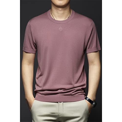 T-shirt d'été pour homme Xiangyuzi en tricot uni col rond taille 3XL - 7