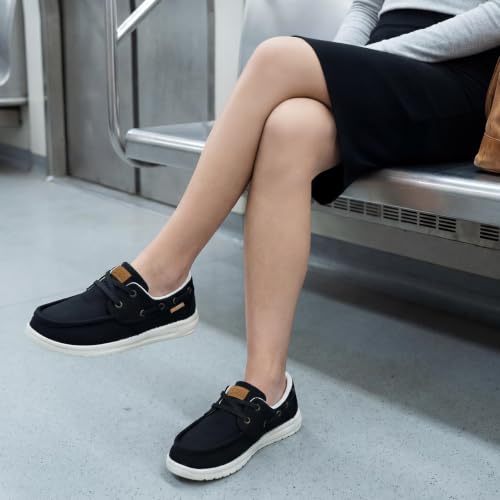 Image of STQ Women Lace up Shoes Casual Sneakers Boat Shoe Canvas Loafer | Lightweight, Breathable, Travel
