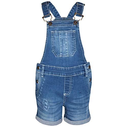 Short dungaree fille bleu clair idéal pour les journées d'été