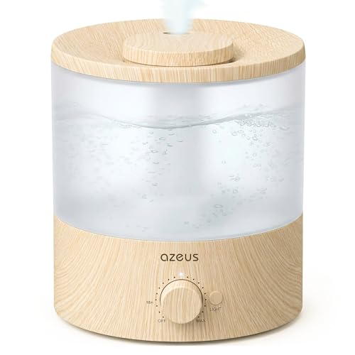 AZEUS SK7620 1.8L Ultrasonic Humidifier with 7 Color Night Light, Cool Mist Humidifier with Adjustable Output, Quiet Operation & Auto Shut-Off for Home and Office