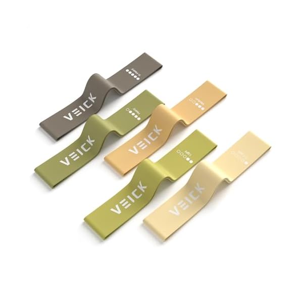 VEICK 5-Level Resistance Loop Bands Set for Strength Training & Pilates