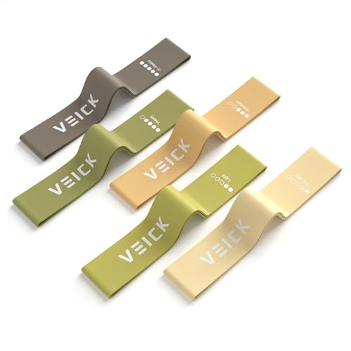 Image of VEICK Resistance Loop Bands Set of 5, Exercise Bands with 5 Resistance Levels, Stackable Workout Bands for Strength Training, Pilates, Fitness Gear for Men Women Home Gym Office Travel