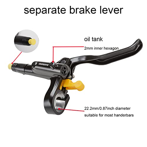 Bucklos Shimano Mt200 Hydraulic Brakes Internal Routing, Left Front 800Mm Right Rear 1550Mm Mtb Hydraulic Disc Brake Bl Lever With Br Calipers Fit Mountain Bike E-Bikes #TOP1
