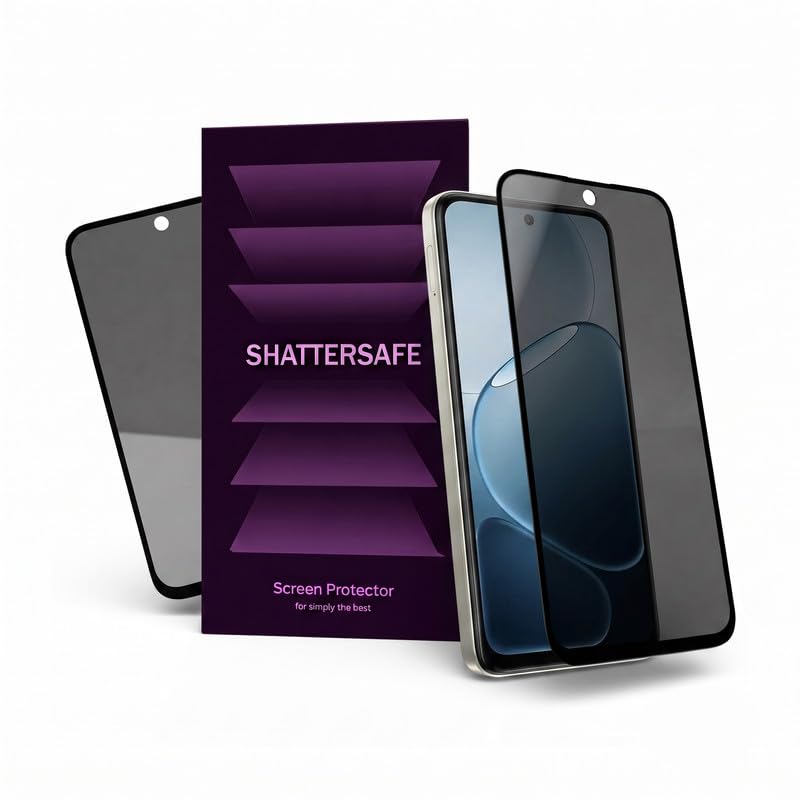 Image of Anti-Spy Privacy Tempered Glass Compatible For Oppo K14 5G [Pack of 2]. Anti-Scratch, Edge-to-Edge Protection With Easy Installation Kit.
