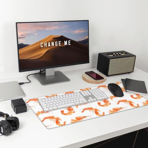 Tapis de souris de jeu crevette avec bords cousus et base caoutchouc