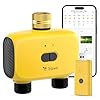 TRJZWA Computer di Irrigazione Wifi con 2 Uscite Programmabili per Giardino, Prato, Irrigazione Automatica Temporizzata Sistema di Irrigazione Intelligente con Telecomando WiFi Hub, Ritardo Pioggia