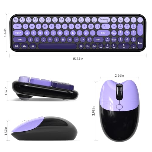 Dilter Wireless Keyboard and Mouse Combo, Portable Retro Keyboard - image 7