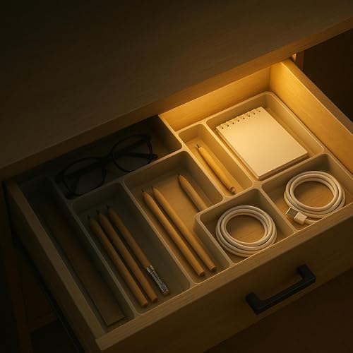 Image of VST Rechargeable Door Activated Under Cabinet Lighting Wireless 3000K | 2 Pack Light 1000mAh Battery Powered Magnetic Ultra-Thin 0.35 inch LED Light Bar with Contact Sensor For Drawer Closet