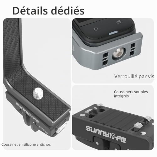 YUULNMOP Support de prise de vue vertical horizontal en forme de L amélioré compatible avec Insta360 X5 X4, adaptateur de montage magnétique à dégagement rapide avec trou de vis de 6,35 mm et – vue 8