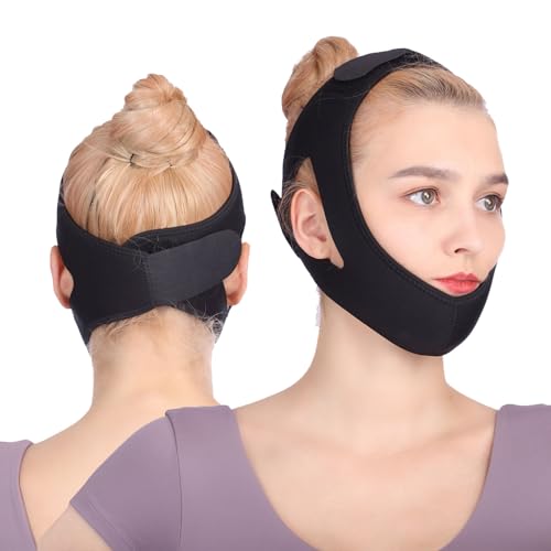 SSKHE Correa de barbilla ajustable antironquidos, transpirable, antideslizante, dispositivo para detener los ronquidos, reducción de ronquidos para respiradores bucales y reducción de babeo, eficaz y SSKHE Correa de barbilla ajustable antironquidos, transpirable, antideslizante, dispositivo para detener los ronquidos, reducción de ronquidos para respiradores bucales y reducción de babeo, eficaz y