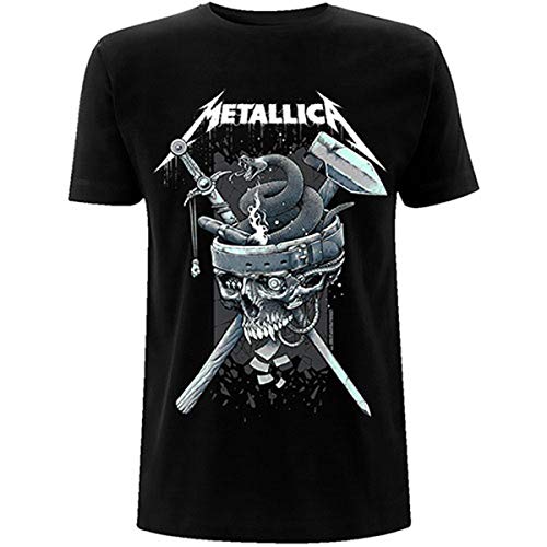 Metallica History White Logo Oficial Camiseta para Hombre (XX-Large)