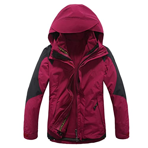 Femmes 3 En 1 Veste De Ski En Polaire Softshell Winter ​Imperméable Plein Air Plein Air Avec Doublure De Polaire Détachable Dames Dames Couches De Neige En Plein Air Manteau Cover