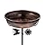 OUISJYER Metal Bird Baths for Outdoors, Birdbath Bowl with Metal Stake for Garden Yard Lawn Decor, 30" Height 12" Diameter 2.7" Deep Bird Bath, Bronze