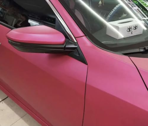 Image of WISDOM Pink Metallic Vehicle Wrap Vinyl Matt Finish Easy Apply Air-Release Weatherproof DIY Car & Motorcycle (Pink Metallic, 20 Inch X 4 Feet)