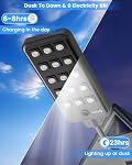 Gefolly G-15000W Solar Street Light Outdoor, Parking Commercial Lot Light Dusk to Dawn 6500K IP67 Lumière de sécurité avec détecteur de mouvement, lampe à angle large pour la cour, court de basketball