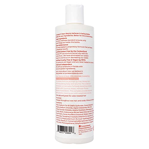 Purezero Volumizing Shampoo And Conditioner Set - For Fine Hair - Add Volume & Body - Zero Sulfates/Parabens/Dyes -100% Vegan & Cruelty Free - Great For Color Treated Hair #TOP4