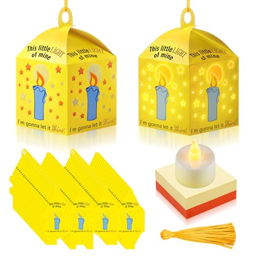 Kit d'artisanat religieux pour enfants : 24 lanternes papier de soie et bougies LED sûres
