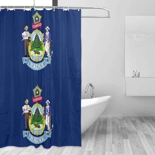 Rideau de douche Maine 183x183 en polyester avec 12 oeillets
