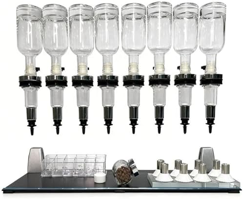 Manual Perfume Dispenser Kit - 6/8 Head Liquid Filling Machine with Pumps, Measuring Cups & Bottles for Effortless Desktop Perfume Filling & Application Solutions