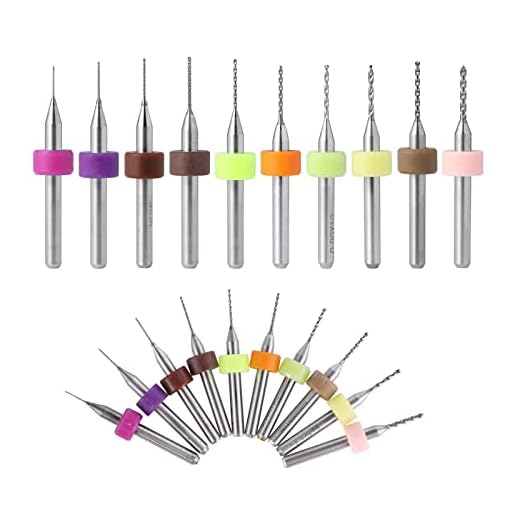 HUAZIZ 20 Pcs PCB Drill Bits Set Mini Brocas Carburo de 0,3 mm a 1,2 mm de Micro Grabado Herramientas para Grabado de Joyería CNC Carpintería (2 Unids Cada Uno)