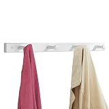 NATÜRLICHES MATERIAL: Die Garderobenleiste besteht Holz, das weiß lackiert wurde. Dieses Design passt einfach in jede Einrichtung.