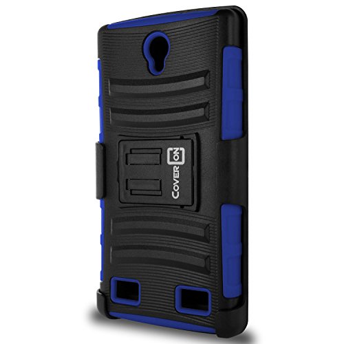 Zte Zmax 2 Case, Coveron [Explorer Series] Holster Hybrid Belt Clip Hard Phone Cover For Zte Zmax 2 Holster Case - Blue & Black #TOP2