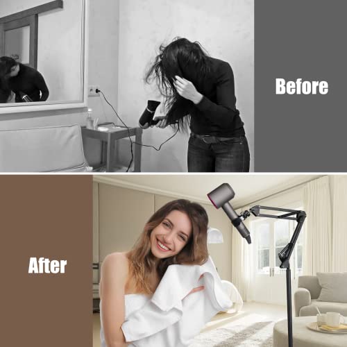 Hair Dryer Stand Hands Free, 1.8M Adjustable Hair Dryer Stand Holder With Heavy Base, 360 Degree Rotating Blow Dryer Holder Suitable For 99% Hair Dryer #TOP1