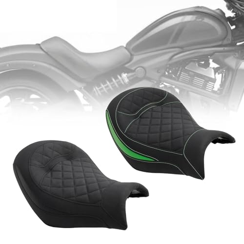 Asiento pasajero trasero y conductor verde para moto V N650 modelos 2015 a 2023 2