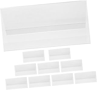 Unomor 10pcs Conference Table Cards Acrylic Sign Stands Name Card Holders for Display Oil Pen for Writing Guest Names for Weddings