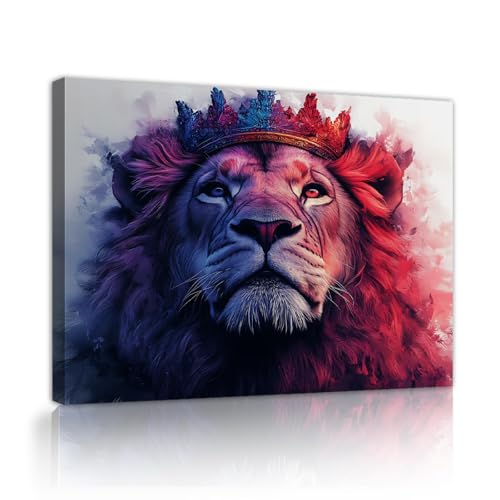 Toile lion coloré CHERHERART pour remplacer un mur vide par un art mural moderne