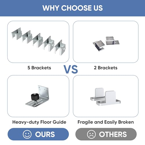 Barnsmith 8Ft Exterior Barn Door Hardware, Sliding Barn Door Hardware Kit Heavy Duty Barn Door Track For Outdoor Use thumb #4