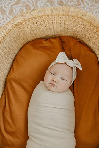 Image of Copper Pearl Swaddle Blankets for Newborns | Soft Stretchy Receiving Blankets for Boys and Girls | Large 46 x 46 Inch Baby Blankets | Lightweight and Breathable Swaddles | Moonstone