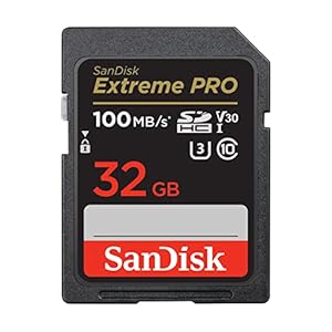 SanDisk Extreme PRO SDHC UHS-I Speicherkarte 32 GB (V30, Übertragungsgeschwindigkeit 100 MB/s, U3, 4K UHD Videos, temperaturbeständig)