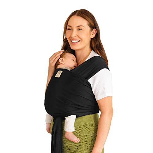 Image of LÍLLÉbaby Dragonfly Wrap Ergonomic Baby Wrap Carrier for Infants, Comfortable & Supportive, Soft & Breathable, Adjustable Carrier for Babies 8-30 lbs (Black)