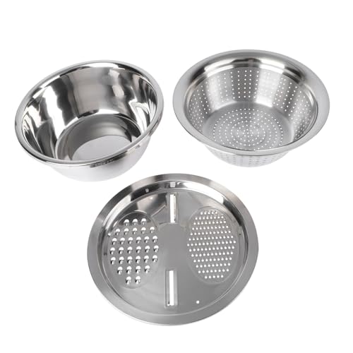 BESTonZON 多機能ステンレス製野菜スライサー 水切り機能付き洗米器 キッチン便利ツール 効率的カット スライス 家用調理補助器具