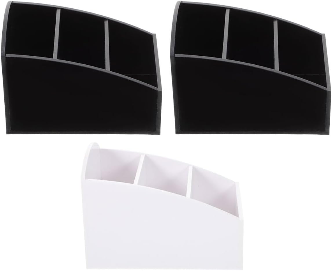 Toyvian 3pcs Tea Bag Storage Chest Acrylic Organizer for Coffee and Sugar Packets Tea Bag Holder Box with Compartments Kitchen Counter