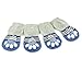 Xinhuaya Pet Dog Anti-slip Indoor Knit Weave Sock Skid Bottom 4Pcs Blue S