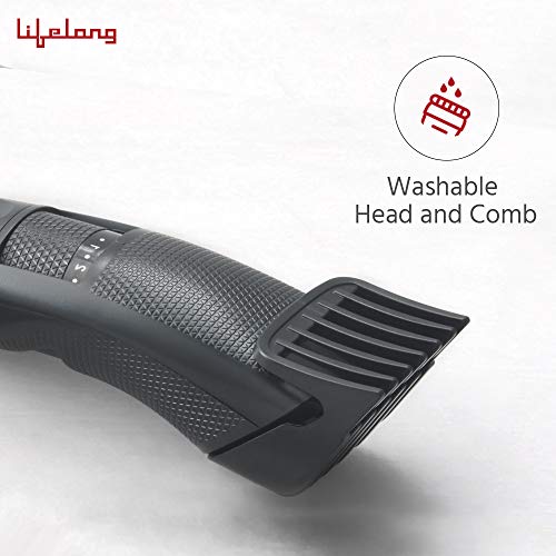Image of Lifelong Beard Trimmer for Men | Quick Charge (2 Hours) | Runtime: 60 Mins | 20 Length Settings | Cordless | USB Charging | 1 Year Warranty (LLPCM07) - Black