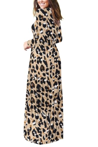 Image of AUSELILY Women's Classic Long Sleeve Dress Loose Plain Long Casual Maxi Dresses with Pockets 2026