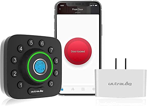 ULTRALOQ Smart Lock U-Bolt Pro with WiFi Hub, Fingerprint DDeadbolt, 7 ...