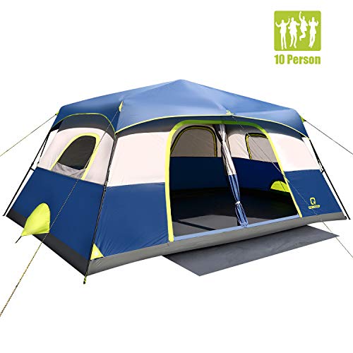 OT QOMOTOP Cabin Tent,10 People Upgrade Camping Tent, 60 Seconds Set Up Instant