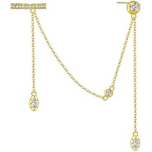 New 2026 Unisex Women 100% 925 Sterling Silver Stud Long Chain Earring Luxury Fine Fashion Wedding Party Jewelry Findings Trendy Accessories Creative Gift For And Men