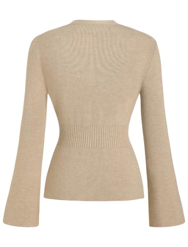 Image of ZAFUL Women's V Neck Button Down Ribbed Sweater Cardigan