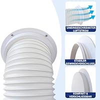 Fensterdurchführung Klimaanlage | Adapter für mobile Klimageräte mit Abluftschlauch | DIY Fensteradapter-Set | Flansch Fensterabdichtung | Hot Air Stop (150 mm + Verschlusskappe) – Ansicht 3
