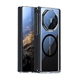 Compatible with Huawei Mate XT Phone Case,Luxury Plating Clear Cover[Magnetic Hinge Protection]Shockproof Cover Anti-Yellowing Full Protective Magnetic Case Compatible with Huawei Mate XT(Black)